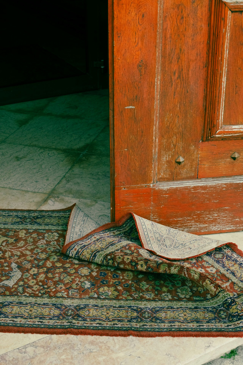 a carpet laying on the floor next to a door, Ultra